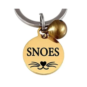 Penning kat met bel gravern goudkleurig